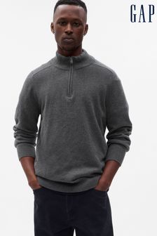 Gris - Gap Pull en maille à demi-zip (P99260) | €70