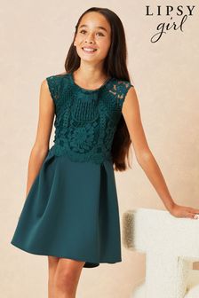 Lipsy Teal Lace Bodice Occasion Dress (P99294) | €60 - €69