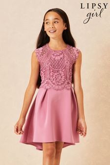 Lipsy Pink Lace Bodice Occasion Dress (P99295) | €25 - €28
