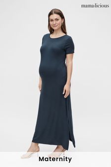 Mamalicious Navy Maternity Maxi Flow Dress (P99425) | ₪ 140