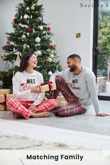 Society 8 Grey & Red 'Mr Claus' Matching Family Christmas PJ Set (P99557) | €15