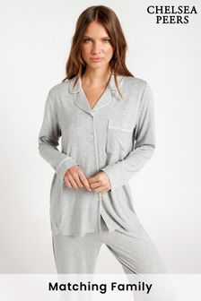 Chelsea Peers Grey Button Up Long Pyjama Set (P99804) | 65 €