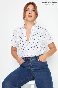 Long Tall Sally White Short Sleeve Pocket Shirt (Q00587) | €15.50