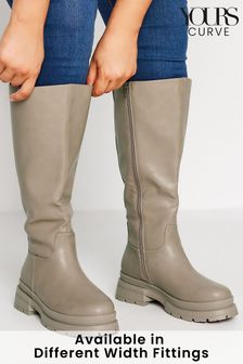 Yours Curve Neutral Extra-Wide Fit PU Pull On Calf Boot (Q00843) | €29