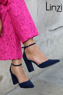 Linzi Navy Marlie Closed Toe Block Heel (Q01476) | 23 €