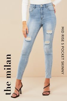 Friends Like These Ripped Blue 5 Pocket Skinny Jean (Q01814) | ₪ 89