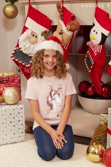 Society 8 Pink Believe Girls Christmas T Shirt (Q02624) | €15