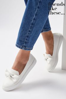 Friends Like These White Slip On Bow Trim Trainer (Q02810) | 36 €