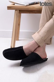 Totes Black Isotoner Mens Real Suede Mule Slippers (Q03922) | 54 €