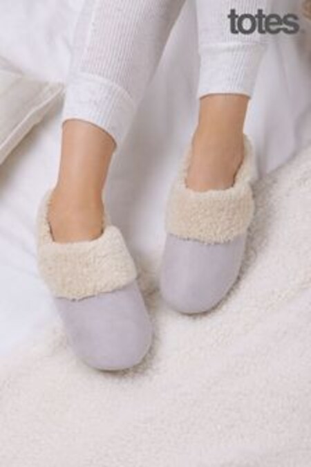 Totes Grey Ladies Suedette Boot Slippers with Cuff (Q04012) | 35 €