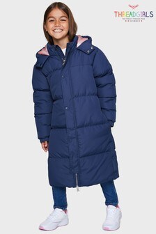 Threadgirls Blue Longline Hooded Padded Jacket (Q04372) | €51