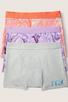 Victoria's Secret PINK Grey/Orange/Purple Marble Short Period Pant Knickers Multipack (Q05232) | kr506
