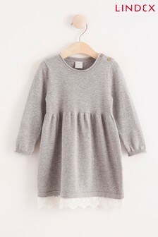 Lindex Grey Knitted Lace Dress (Q05373) | CHF 26