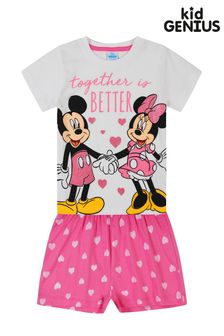 Kid Genius Pink Disney Minnie & Mickey Better Together Girls Licensing Short PJ (Q05515) | €15