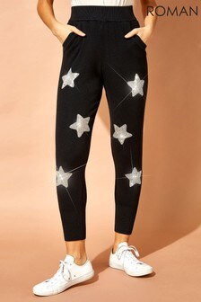 Roman Black Star Knit Lounge Trousers (Q05636) | €29