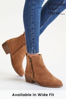 Friends Like These Brown Regular Fit Side Zip Ankle Boot (Q05750) | €37