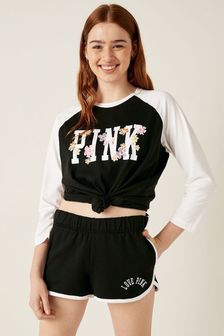 Schwarz - Victoria's Secret PINK Shorts mit College-Design (Q05816) | 38 €
