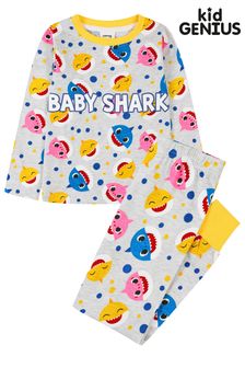 Kid Genius Grey Boys Baby Shark Allover Print Long Sleeve Long Leg Pyjama (Q06101) | 19 €