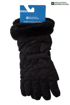 Mountain Warehouse Black Quilted Womens Waterproof Ski Gloves (Q06704) | €38