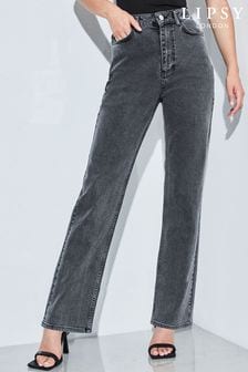 Lipsy Dark Grey High Waist Straight Leg Harper Jeans (Q08654) | INR 4,667
