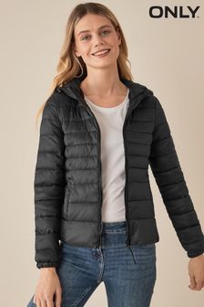 ONLY Black Hooded Padded Jacket (Q08677) | $68