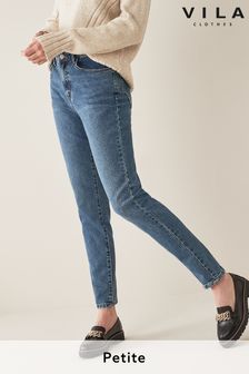 מאם ג'ינס של VILA באורך למידות פטיט בגזרה גבוהה (Q08700) | ‏210 ₪