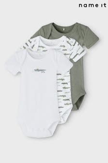 Name It White And Green Long Sleeve Bodysuit 3 Pack (Q08799) | 8,140 Ft