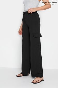 Long Tall Sally Black Wide Leg Cargo Trouser (Q09024) | R726