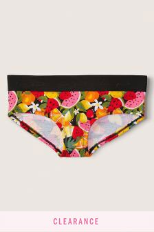 Victoria's Secret PINK Pure Black Fruit Print Cotton Logo Hipster Knickers (Q09398) | €10