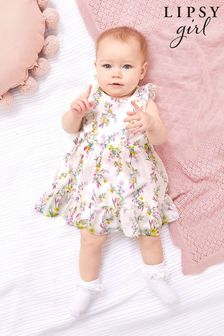 Lipsy White Baby Chiffon Tiered Dress (Q09720) | ₪ 100 - ₪ 108