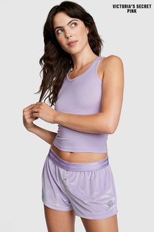 Victoria's Secret PINK Pastel Lilac Purple Diamante Velvet Pyjama Shorts (Q10355) | €41