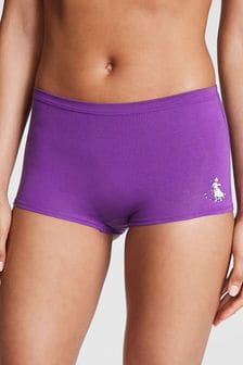 Victoria's Secret PINK Dark Purple Holiday Dog Cotton Boyshort Knickers (Q10411) | €10.50
