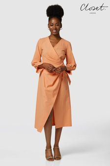 Closet Orange London Pleated Wrap Dress (Q10628) | €37