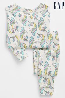 Gap White Unicorn Print Long Sleeve Pyjama Set (Q10663) | 27 €