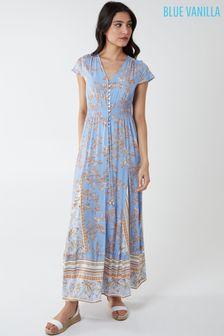 שמלת מקסי מכופתרת של Blue Vanilla עם ציפקה במותן (Q10925) | ‏177 ₪