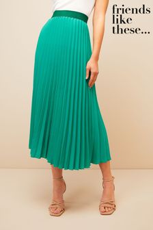 Friends Like These Green Pleated Midi Skirt (Q11573) | 45 €