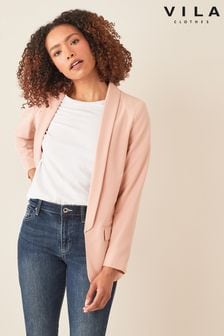 VILA Pink Workwear Blazer with Shoulder Pad Detail (Q11685) | ₪ 210
