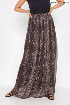 Long Tall Sally Brown Leopard Mesh Skirt (Q11720) | €44