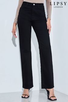 Black - Lipsy High Waist Straight Leg Jeans (Q12626) | kr770