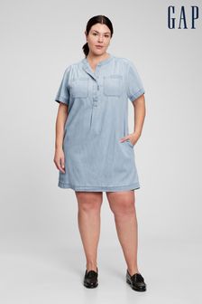 Gap Blue 100% Organic Cotton Denim Popover Dress (Q12911) | €43