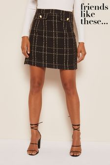 Friends Like These Black Pocket Detail Boucle Skirt (Q12984) | €37