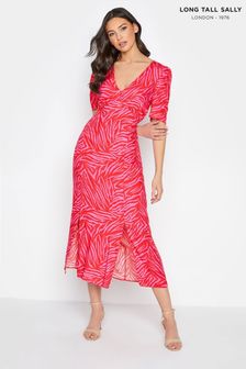 Long Tall Sally Pink Zebra Print Tea Dress (Q13035) | $66