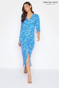 Long Tall Sally Blue Zebra Print Tea Dress (Q13036) | $74