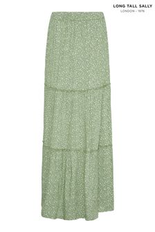 Long Tall Sally Green Floral Print Tiered Maxi Skirt (Q13038) | €40