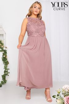 Yours Curve Pink Lace Sweetheart Maxi Dress (Q13083) | €43