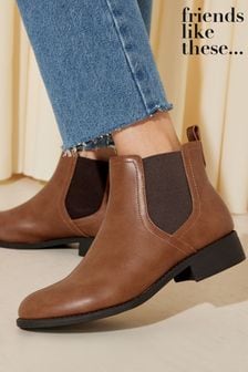 Friends Like These Brown Regular Fit Flat Ankle Chelsea Boot (Q13255) | €17