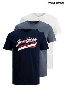 JACK & JONES Navy 3 Pack T-Shirts (Q13286) | ₪ 111