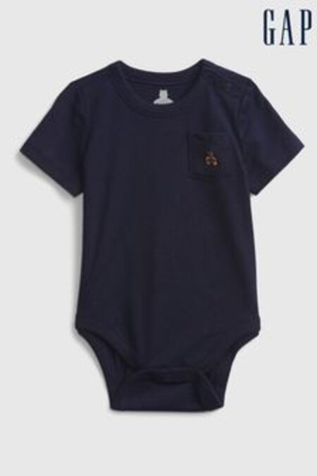 Gap Navy Blue Pocket Short Sleeve Baby Bodysuit (Q13387) | 10 €