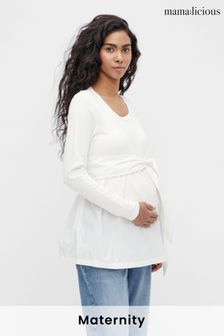 חולצת ג'רזי עם שרוולים ארוכים וקשירה במותניים להיריון של Mamalicious (Q13682) | ‏149 ₪