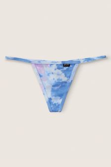 Victoria's Secret PINK Artic Ice Water Tie Dye Print Blue Cotton G String Knickers (Q13776) | €12